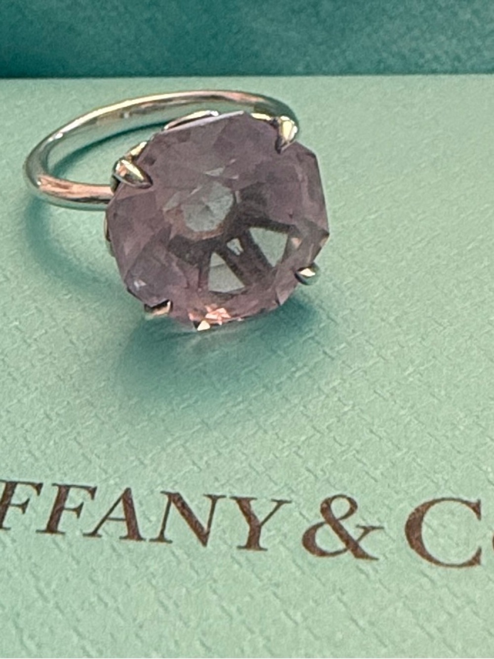 Tiffany & Co. Sterling Silver Amethyst Sparklers Ring Size 6 - Picture 5 of 10